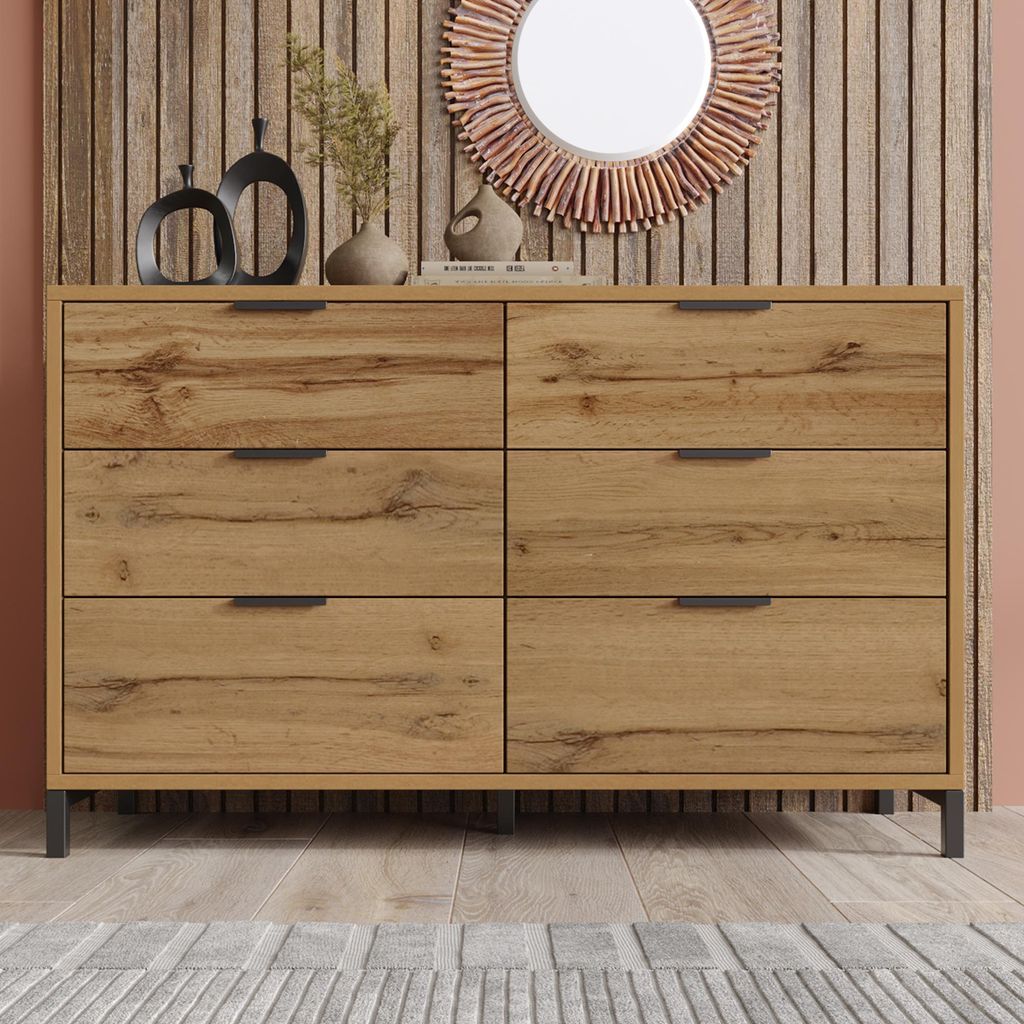 Flieks Kommode mit 6 Schubladen, Sideboard Produktbild 