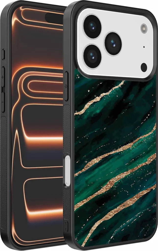 Custodia TPU iPhone 17 Pro Max Marmo Verde Oro | Smartphonica Shop Online