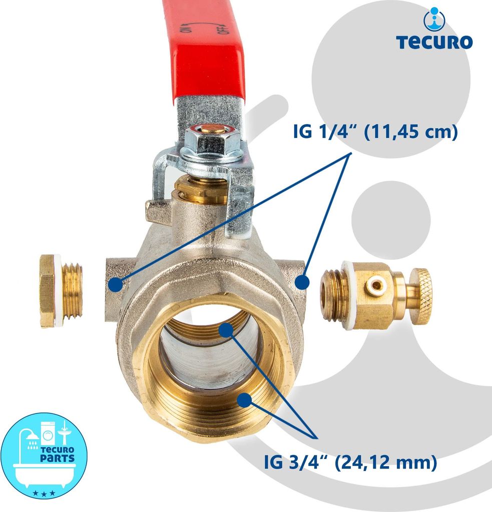 UNIWATER Kugelhahn Mit Entleerung Und Flügelgriff – 1 1/4 Zoll AG, DVGW-geprüft, Für Trinkwasser & Heizung