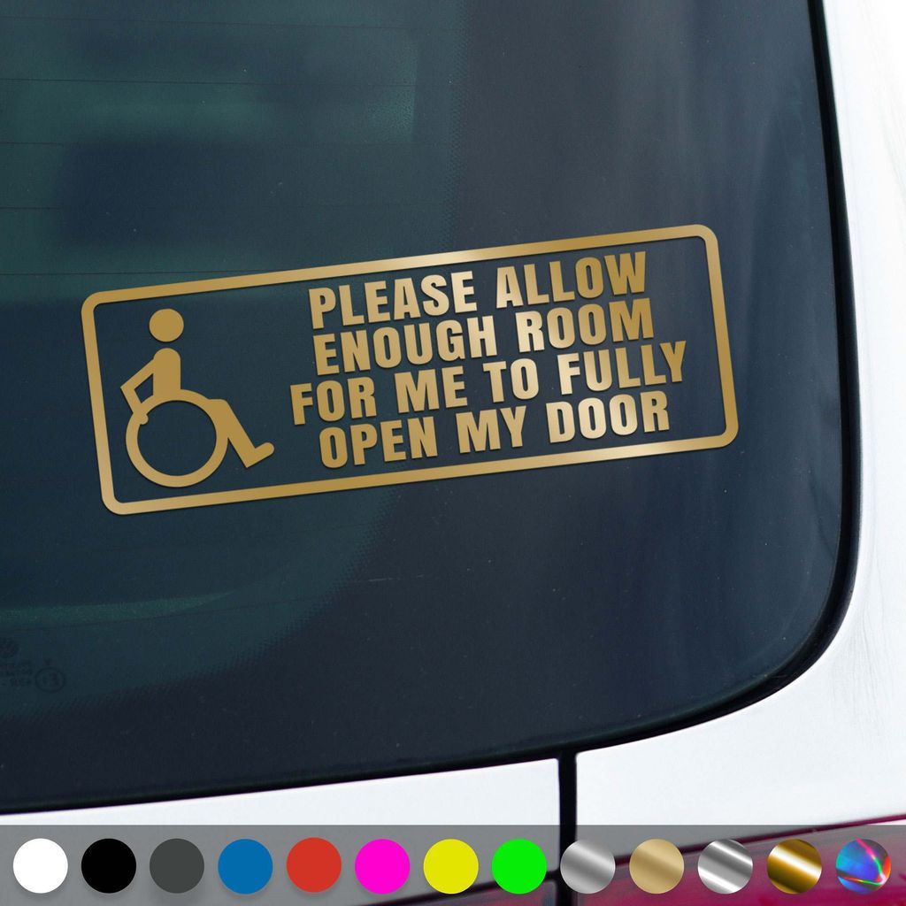 PantherPixel Rollstuhl Aufkleber Rollstuhlfahrer Behindert Rampe Sticker Auto Geschenkidee Farbe Gold