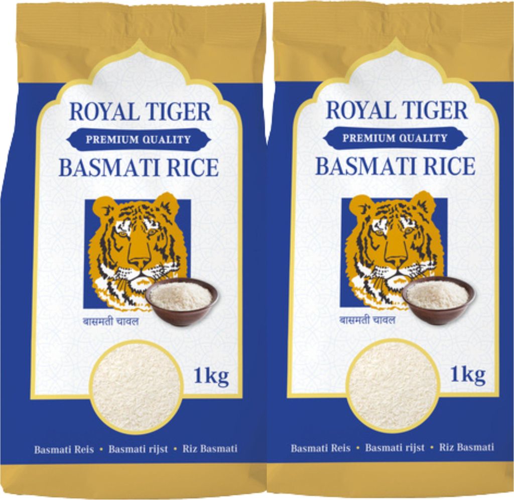 Royal Tiger Basmatireis, 2x 1kg, Basmati-Reis, Langkornreis aus Pakistan