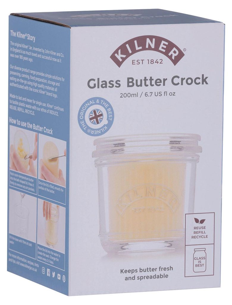 Boîte à beurre en verre Kilner, 200 ml, couvercle étanche, Image du produit 