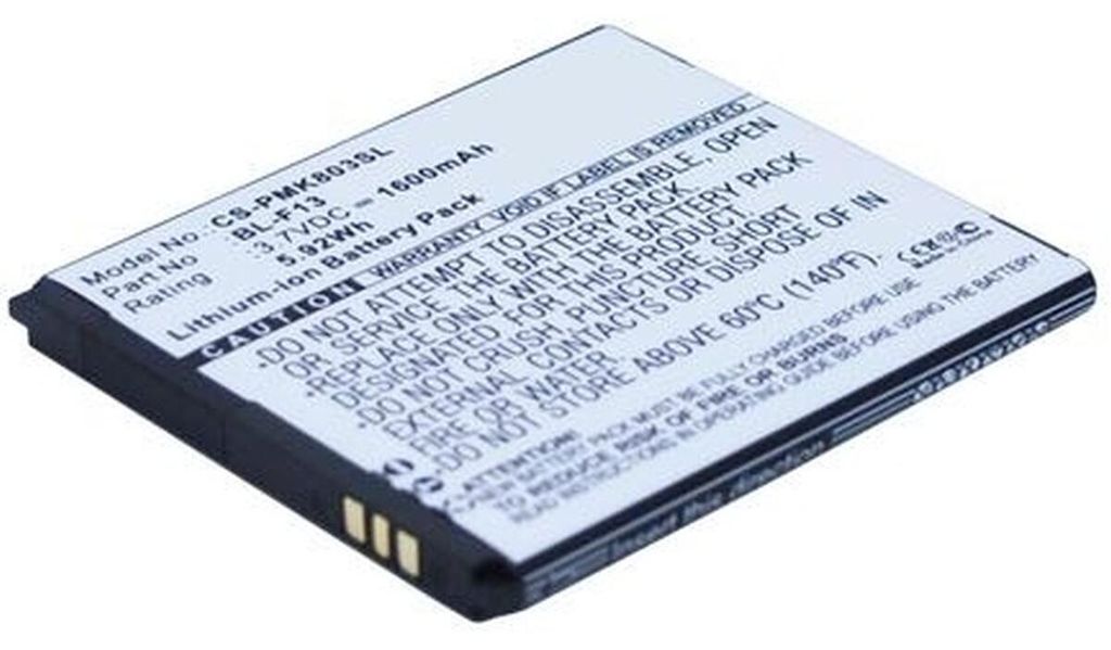 Akku für Phicomm BL-F13 Li-Ion 3,7 Volt 1600 mAh schwarz.