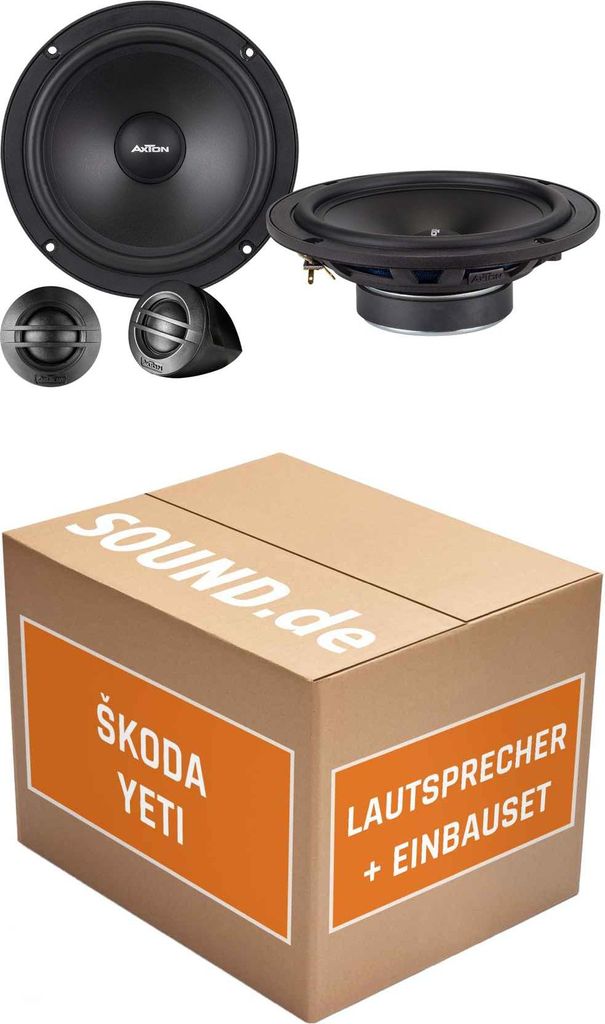 Lautsprecher Boxen Einbaupaket vorne Axton ATC165S passend für Skoda Yeti 5L | 2x Tief-Mitteltöner 2x Hochtöner 2x Frequenzweiche