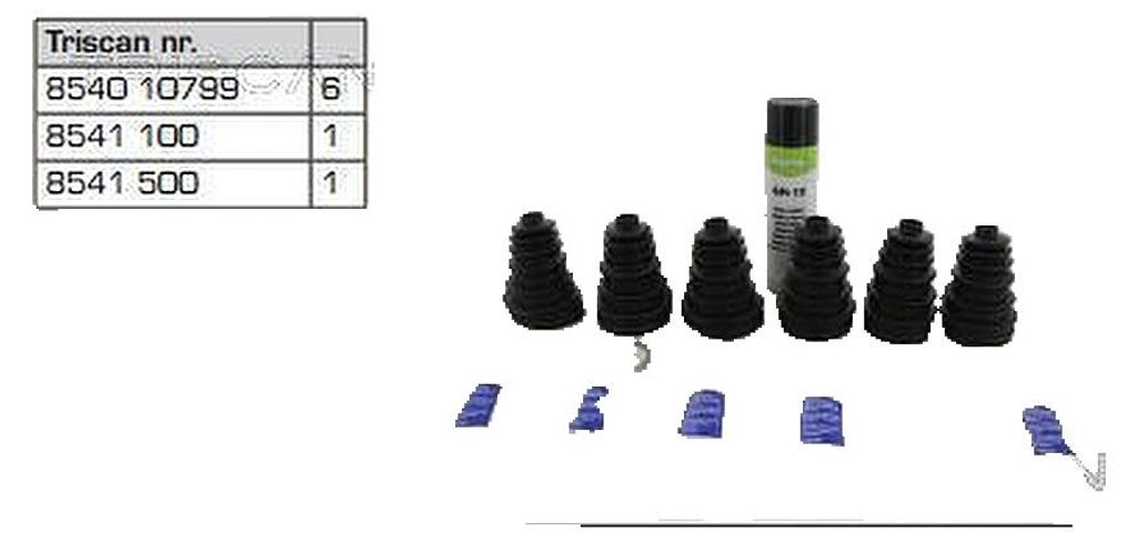 Faltenbalgsatz Antriebswelle 125 mm TRISCAN für diverse Fahrzeuge