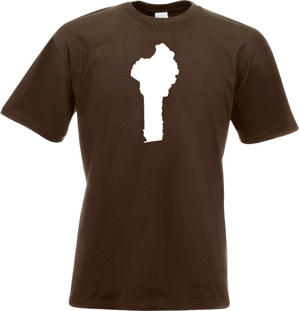 Kiwistar - T-Shirt - Chocolate - Benin Umriss Kontur Herren Funshirt Bedruckt Design Sprüche Spruch Motive - mit Motiv Bedruckt - Funshirt Design ...