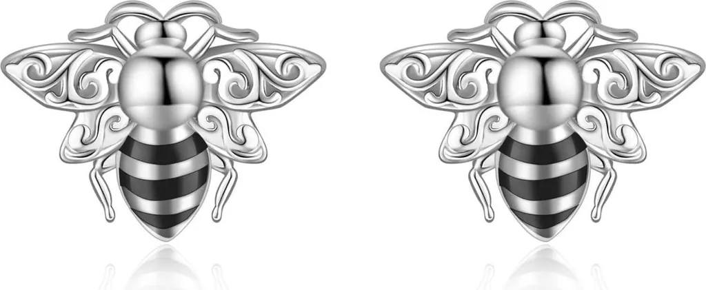 Boucles d'oreilles abeille cadeau idéal femme en argent 925 véritable