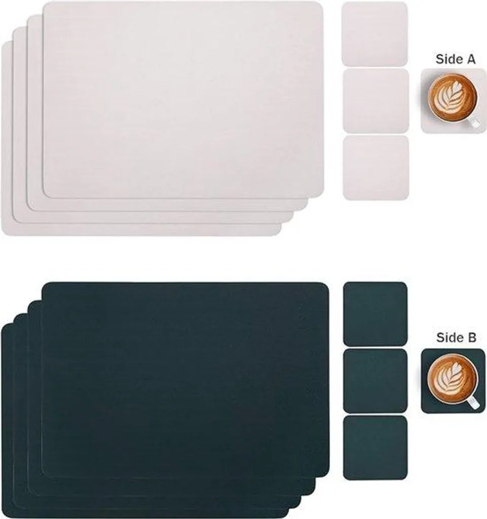 Set de table imperméable pour repas de famille et usage extérieur - 6 unités