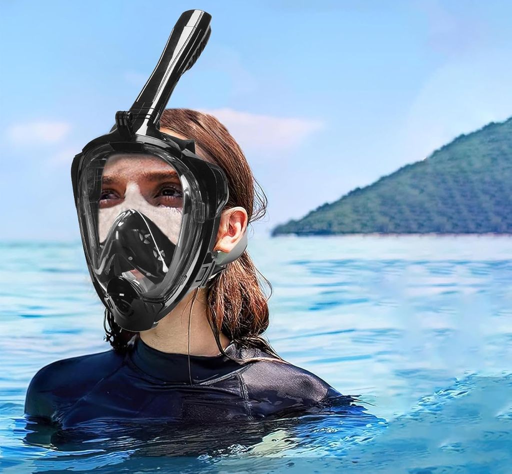 MODFU Schnorchelmaske Erwachsene Vollgesichtsmaske – Wasserdicht & Beschlagfrei Tauchmaske S/M