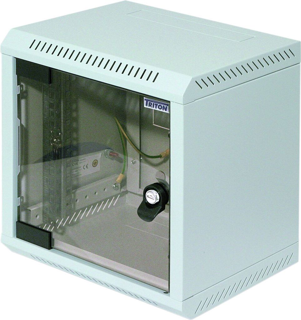 Triton RBA-06-AS3-CAX-C1 10" Wandschrank 6HE, Glastür, grau