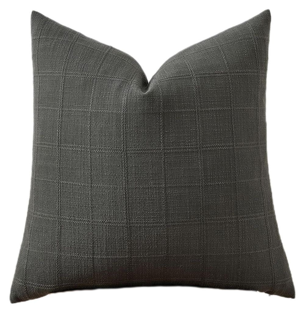 Kissenbezug aus Baumwoll-Leinen im nordischen Stil, atmungsaktives Material, kariertes Jacquard-Muster, vielseitige Heimdekoration