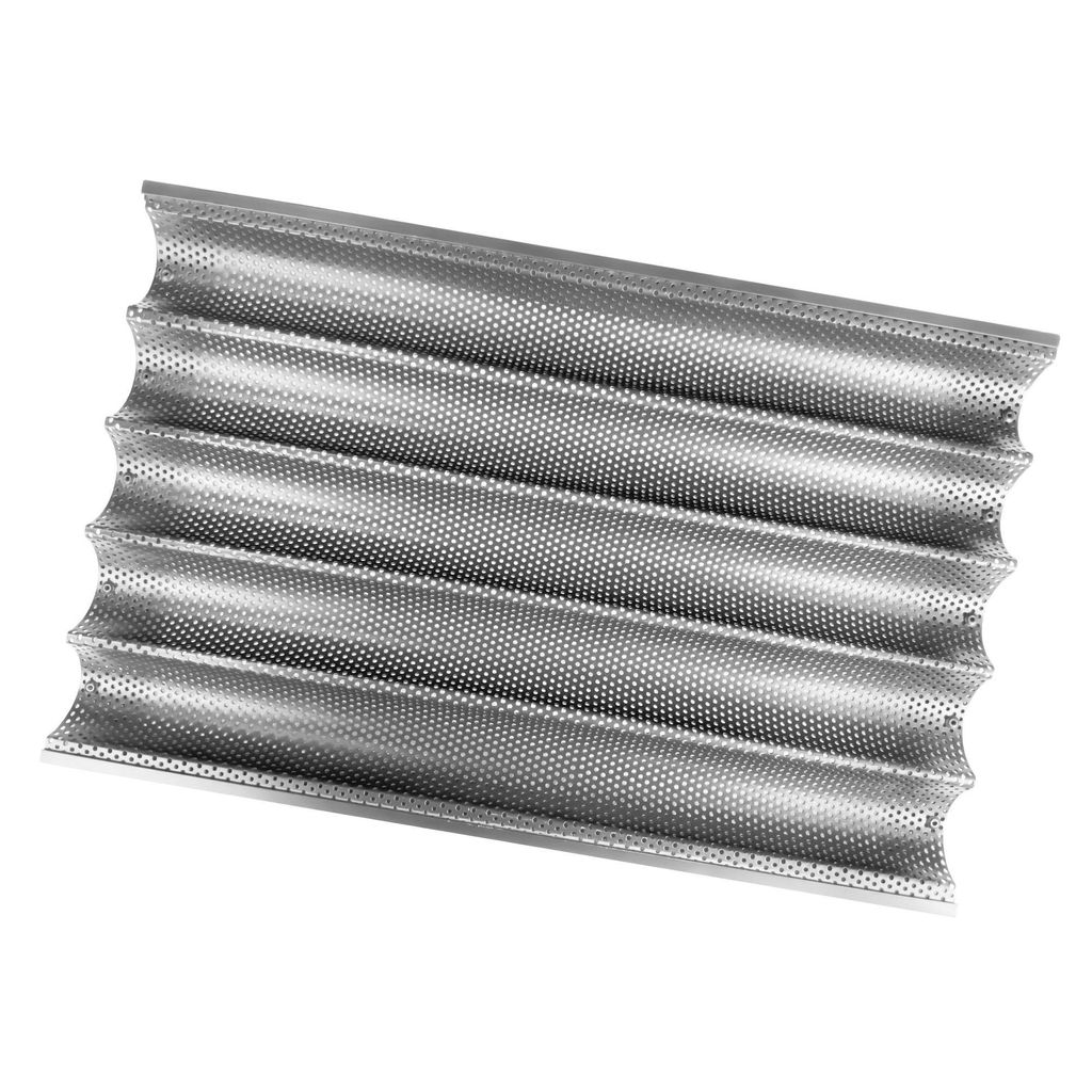 Baguetteblech 5 runde Wellen Edelstahl Antihaftbeschichtung Lochung 3mm 40x60cm