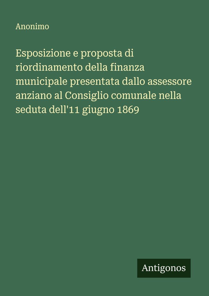 Darstellung und Vorschlag zur Neuordnung der Gemeindefinanzen, vorgelegt vom Oberbürgermeisterstellvertreter in der Sitzung des Gemeinderats am 11...
