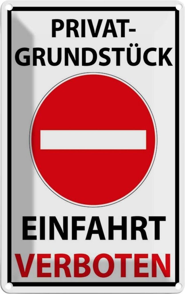 vianmo Blechschild 30x20 cm Privat Einfahrt verboten Warnschild Hinweisschild Sicherheit Vorsicht