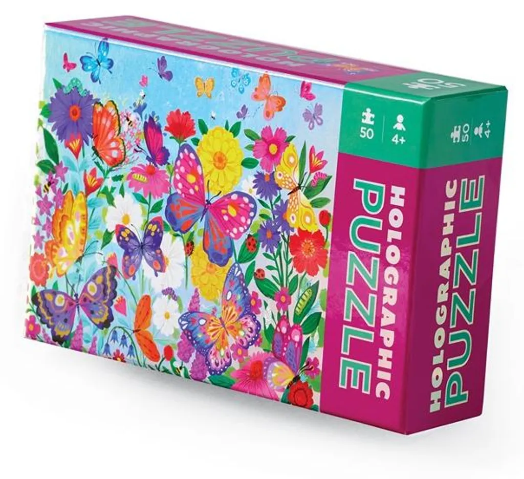 Puzzle Holographique Crocodile Creek 50 Pièces Papillons Multicolore