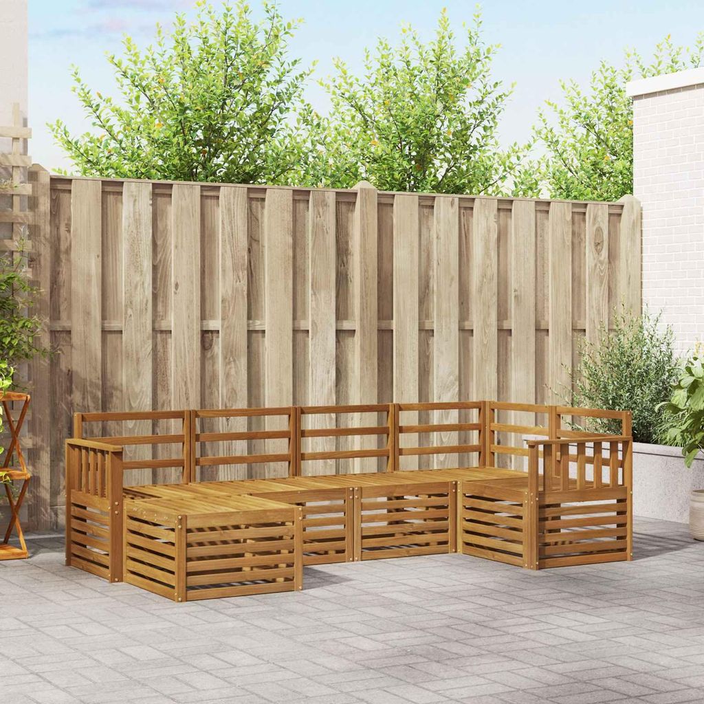"Seasonal Sale"Sofagarnitur - CLORIS - Balkonmöbe/Sitzgruppe - 6 pcs - Moderne Design - Natur Massivholz Akazie - Gartensofas DEMöbel311904