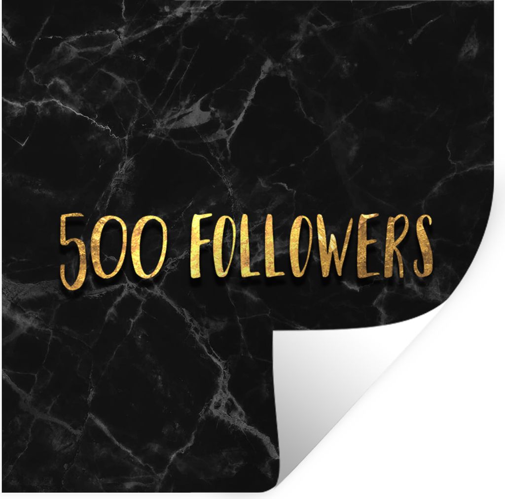 MuchoWow Wandtattoo Wandsticker Wandaufkleber Soziale Medien - Instagram - Gold - Marmor 30x30 cm Selbstklebend und Repositionierbar - Reposition...