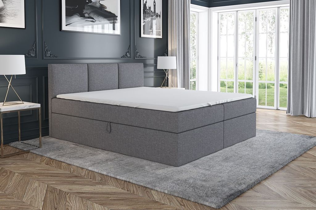 Boxspringbett MARKO 120x200 mit 2 Bettkästen, Bonell-Matratze und Topper. Möbel vom Hersteller- Handarbeit!Bett Komplett-Set mit Matratze,Bettka...