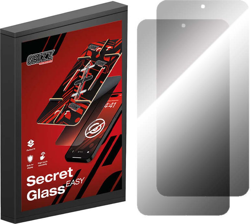 Hybrides Sichtschutzglas für Galaxy S25, Grizz SecretGlass Easy mit Applikator, 2 Stück, Matt