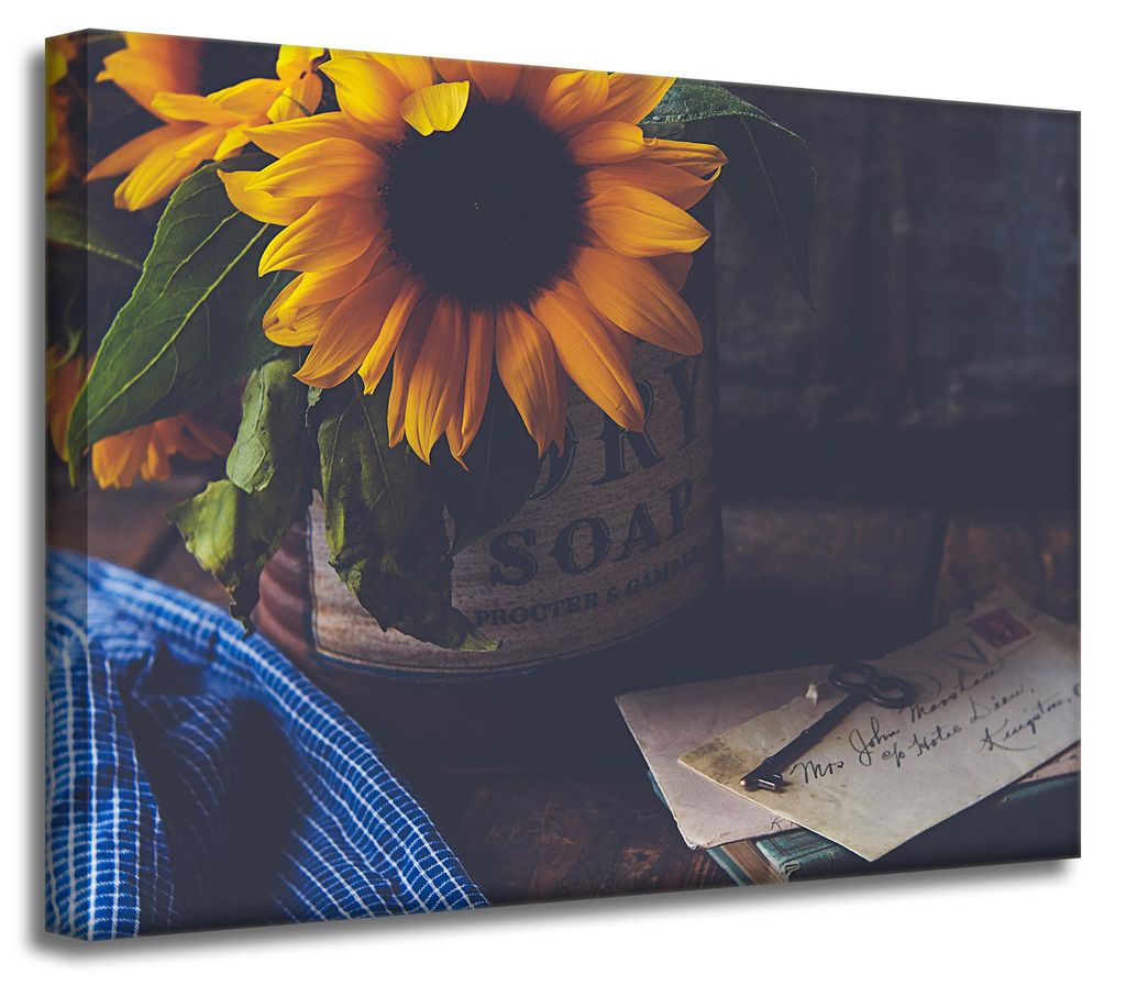Leinwanddruck Sonnenblumen Vintage 40x30