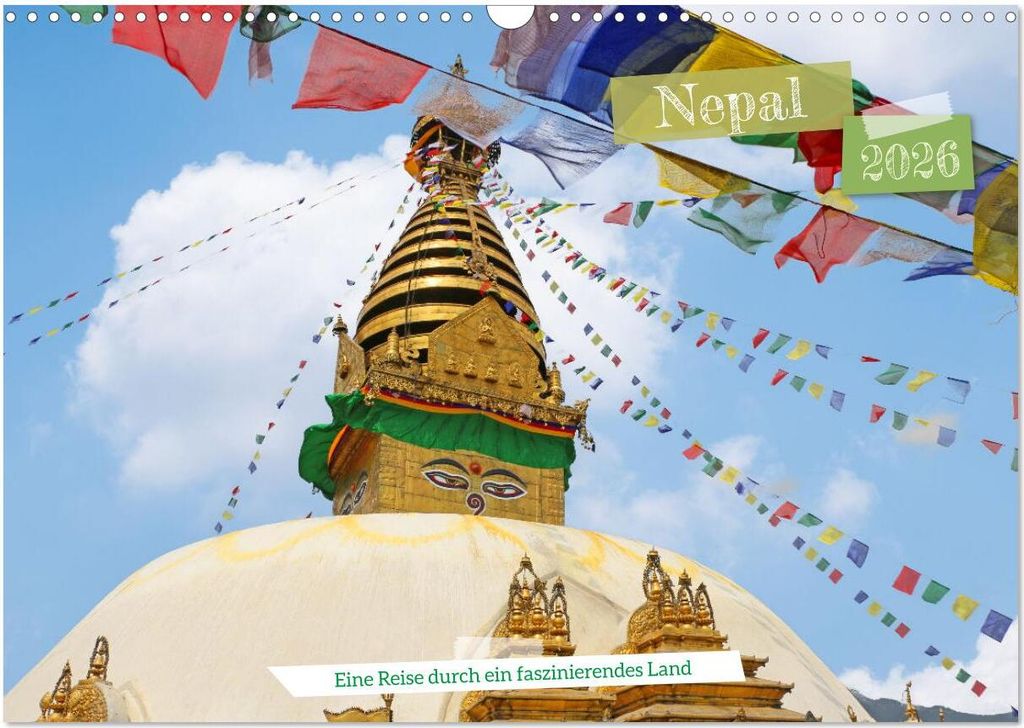 Nepal Eine Reise durch ein faszinierendes Land (Wandkalender 2026 DIN A3 quer), CALVENDO Monatskalender