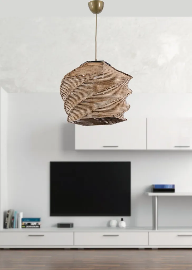 Suspension design en bois Ruche chameau - Lustre de plafond 32x32x65 cm