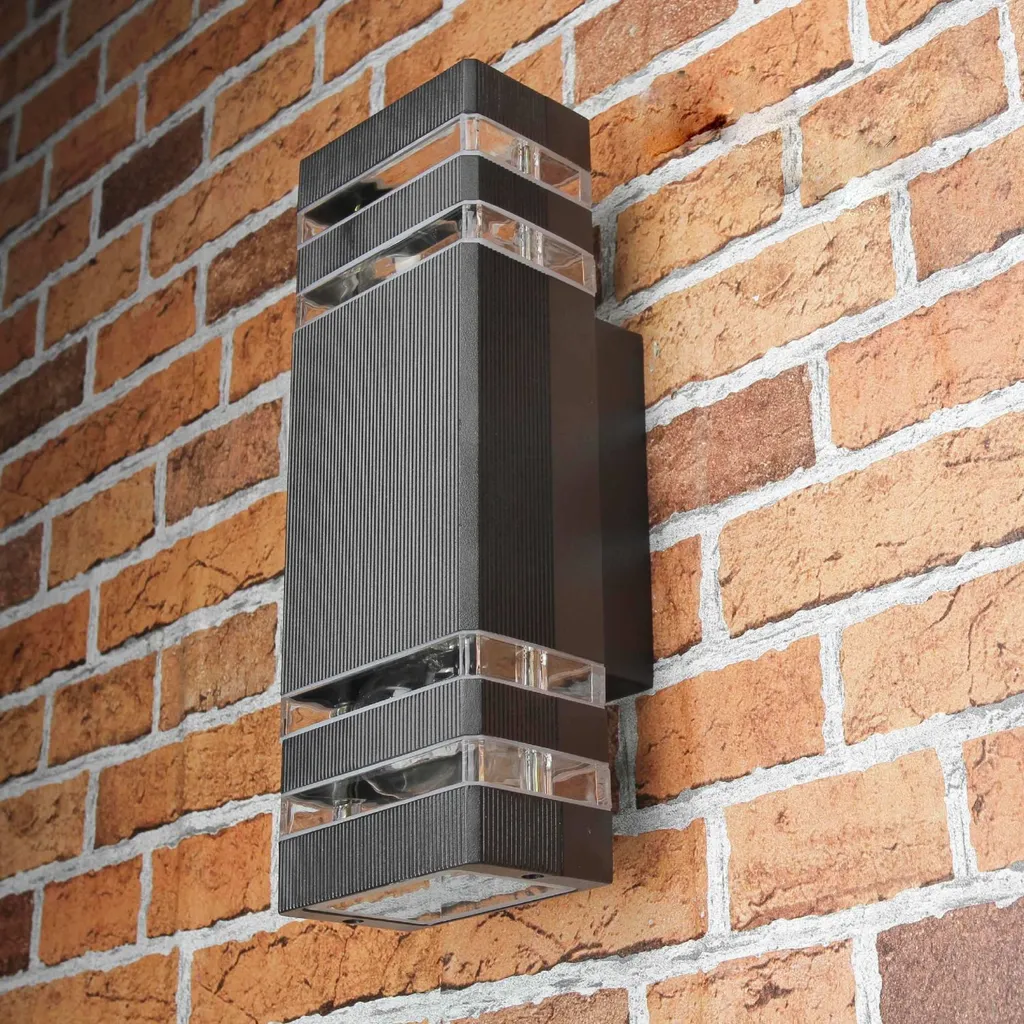 Lampe murale d'extérieur double éclairage haut et bas anthracite E27 - 4
