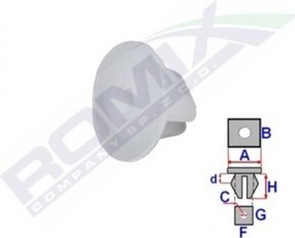10x ROMIX C70169 Clip radseitig, motorseitig, Innenraumverkleidung