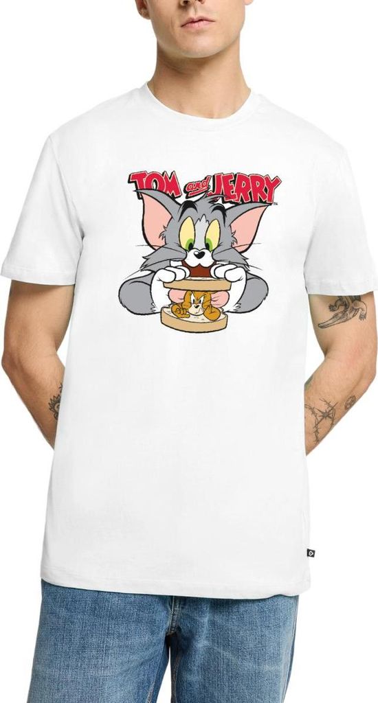 Spreadshirt Tom Und Jerry Maus-Sandwich Männer Premium T-Shirt, 3XL, Weiß