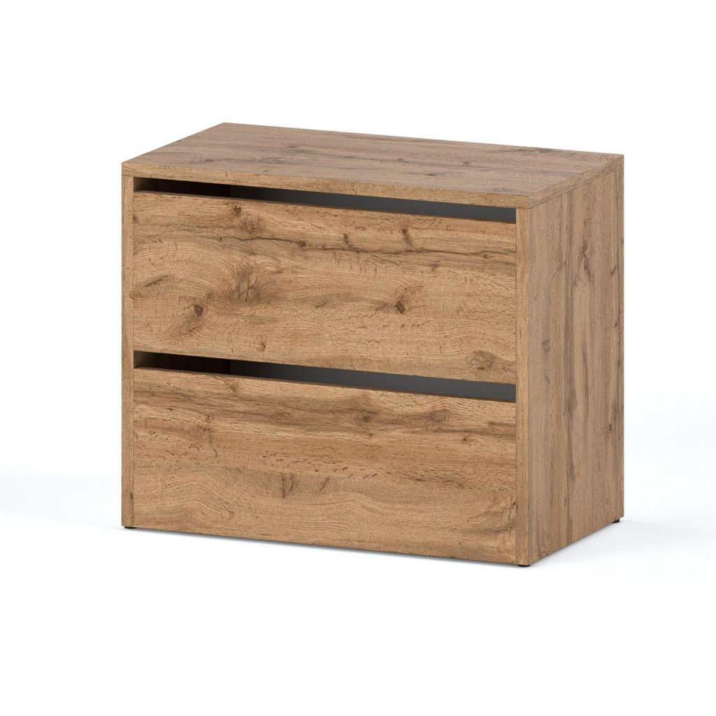 STIV Möbel | Schuhschrank mit Klappen | Eiche Wotan | 60x36x50 cm | modular erweiterbar | rustikal & funktional