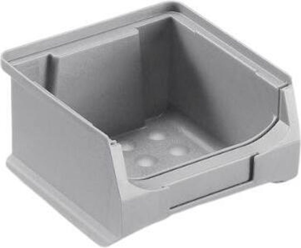 Graue Sichtlagerbox 1.0 | HxBxT 6x10x10cm | 0,4 Liter | Sichtlagerbehälter, Sichtlagerkasten, Sichtlagerkastensortiment, Sortierbehälter