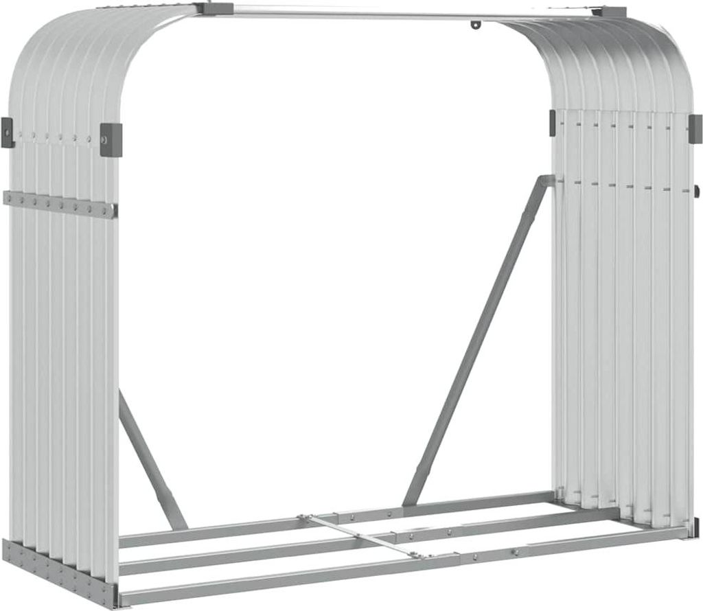 vidaXL Kaminholzunterstand Silbern 120x45x100 cm Verzinkter Stahl