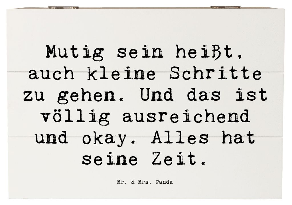 Mr. & Mrs. Panda Box Spruch Selbstvertrauen stärken 22 x 15 cm - Weiß - Geschenk, wertvoll sein, Schatzkiste, kiste holz, Mutmacher, Holzkiste, m...