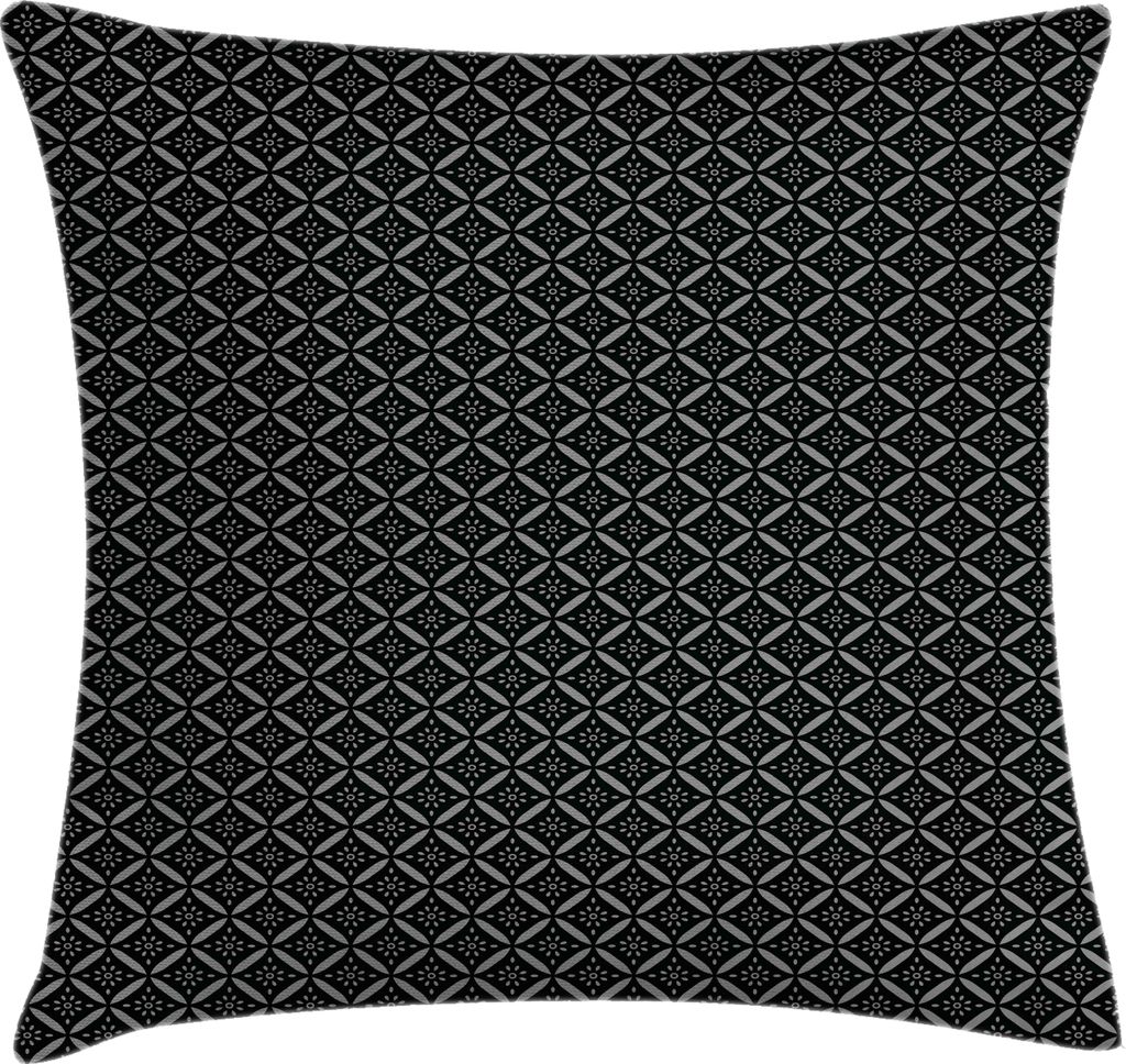 ABAKUHAUS viktorianisch Kissenbezug, Königliche Blumenfliesen-Zusammensetzung Nature Inspired Antik-Design Retro-Stil, 40 x 40 cm, Schwarz und Grau