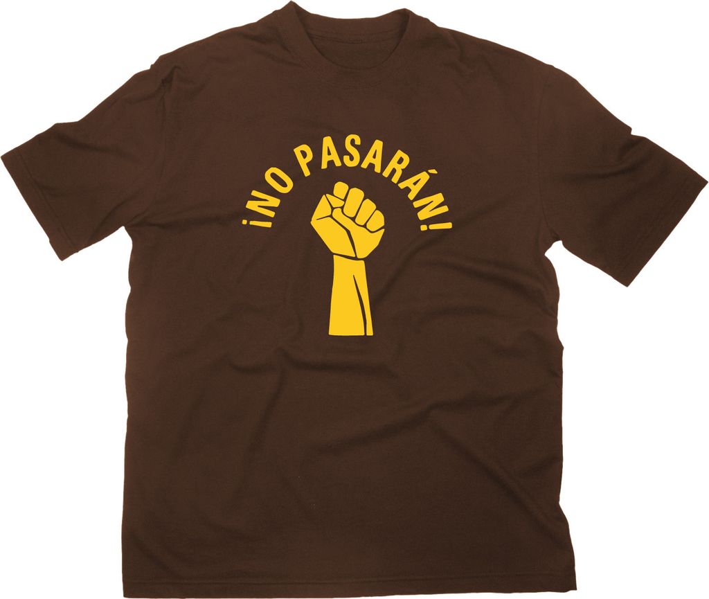Styletex23 T-Shirt No Pasaran Fist Logo Zeichen, braun, XXL