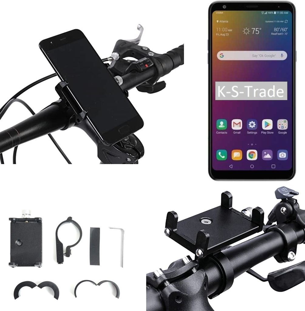 K-S-Trade Handyhalterung für das Fahrrad kompatibel mit LG Electronics W30 Pro Halter Lenkstange Fahrradhalterung Motorrad Bike Mount Befestigung