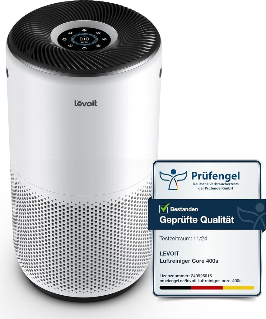 Luftreiniger für Allergiker, CADR 400m³/h bis 83m2 Raucherzimmer Wohnung, Luftfilter gegen 99,97% von Schimmel Staub Gerüche, PM2,App Alexa Ste...