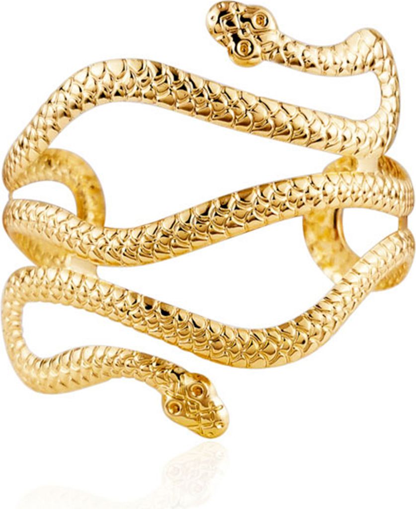 Frauen Armreif Coole Hip Hop Punk Persönlichkeit Offene Einstellbare Twining Schlange Arm Armband Armbinde Armband Mode Schmuck-Golden