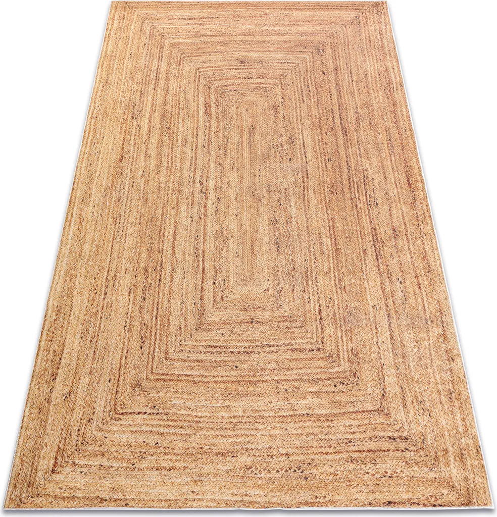 Tapis Tressé Beige Antidérapant 160x220 cm Entretien Facile Lavable