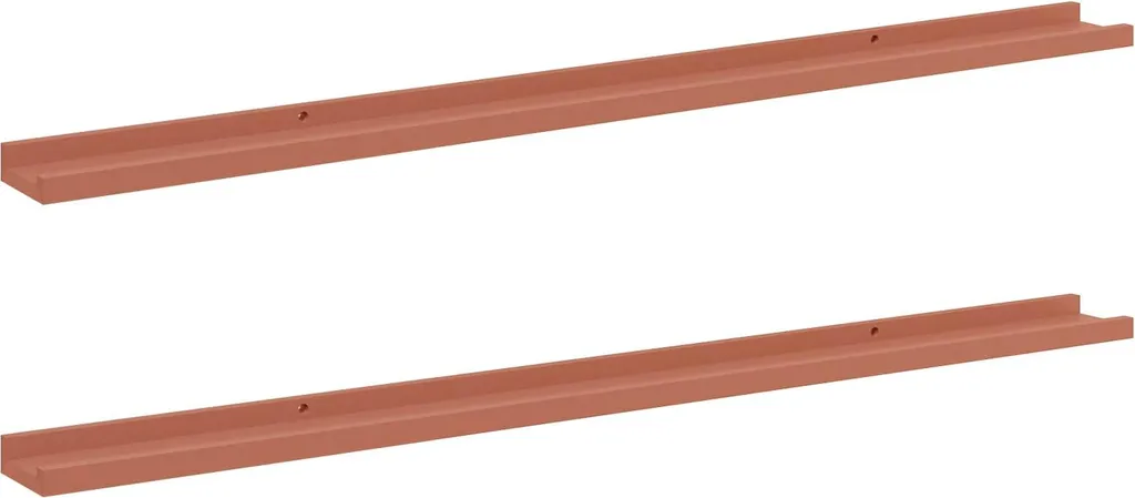 Mensole a Muro SYFAX Rosso 115 cm - Set 2 Ripiani Slim Design Legno