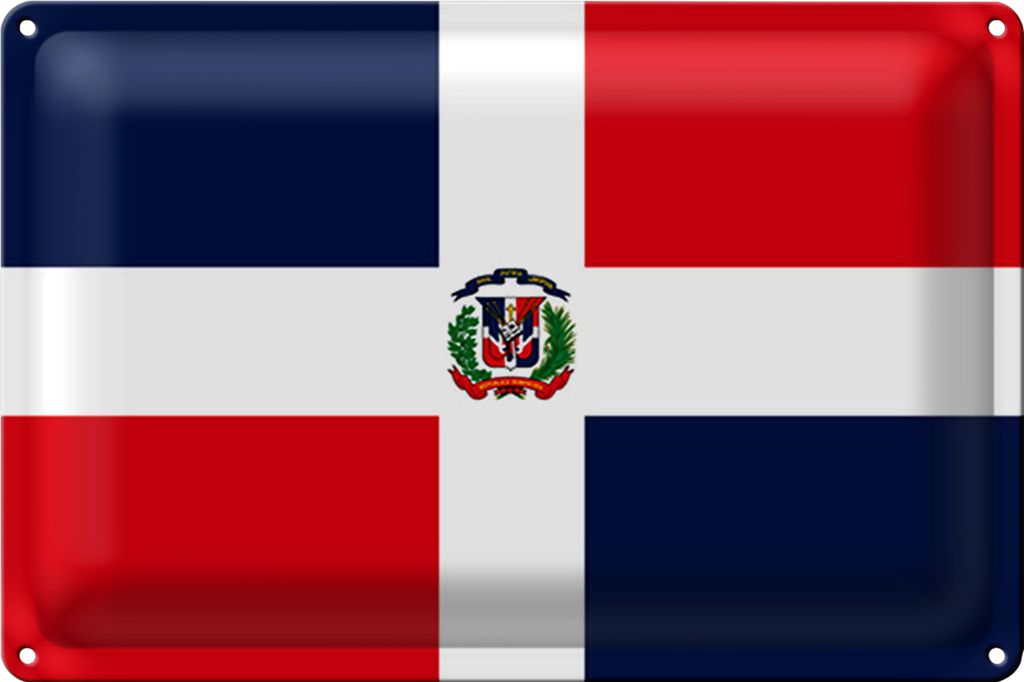 Blechschild Flagge Dominikanische Republik 40x30cm Flag