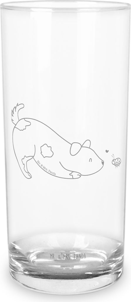 Mr. & Mrs. Panda Glas Hund Marienkäfer 400 ml - Transparent - Geschenk, Neugierig, Achtsam, Tumbler, Sprüche, Longdrinkglas, Cocktailglas, Wasser...