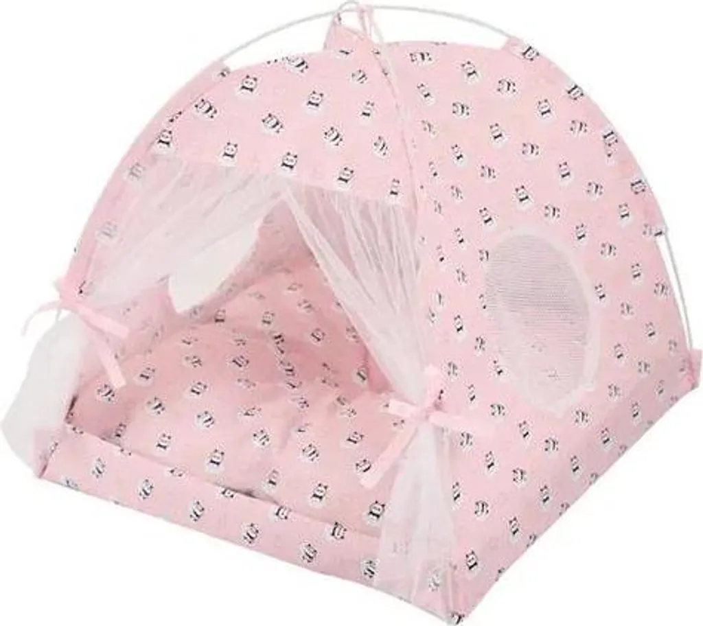 Tente panda rose pour animaux taille L - Structure étanche et portable