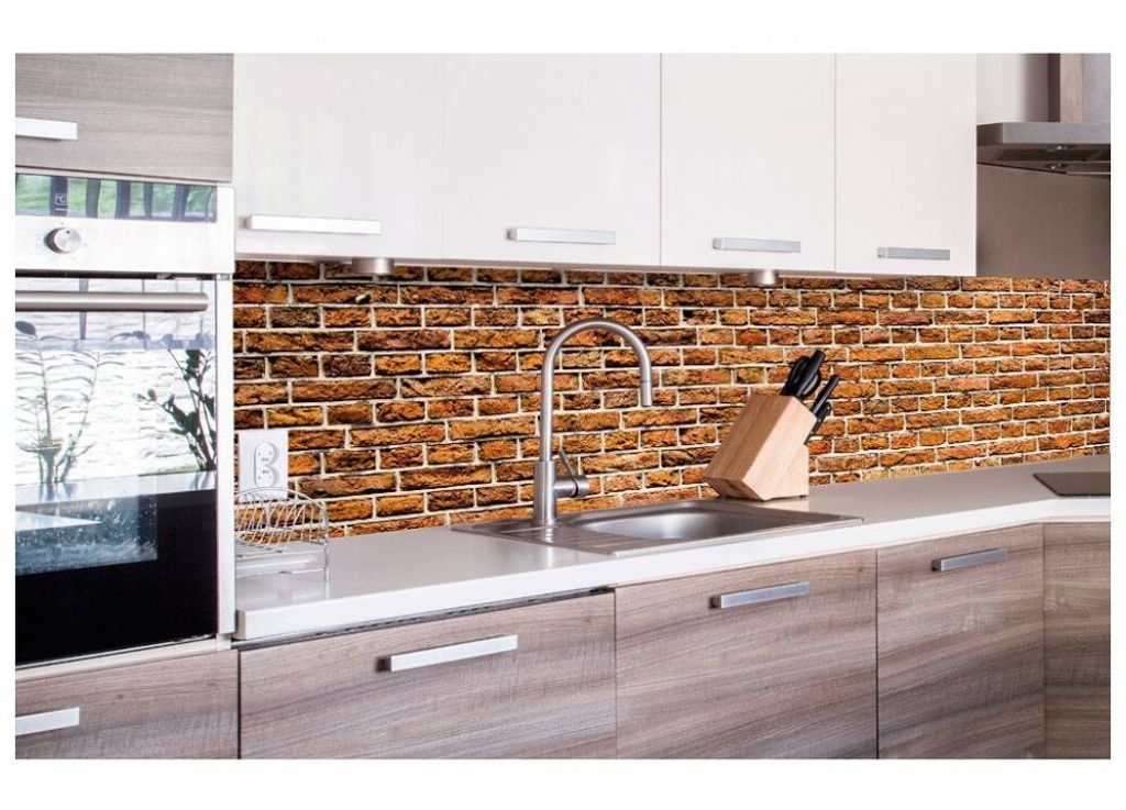 Küchenrückwand Folie selbstklebend ALTE ZIEGELWAND 260 x 60 cm - Klebefolie - Dekofolie - Spritzschutz für Küche -