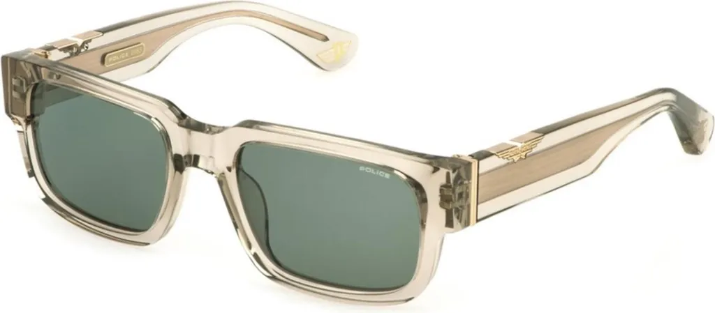 Lunettes de soleil carrées Police SPLP24 Vert Kaki et Verres Gris
