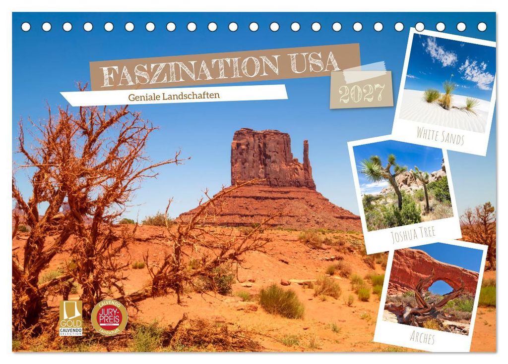 FASZINATION USA Geniale Landschaften (Tischkalender 2027 DIN A5 quer), CALVENDO Monatskalender