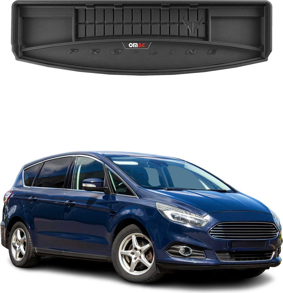 OMAC Gummi Kofferraumwanne für Ford S-Max 2015-2024 7-sitz TPE Laderaumwanne
