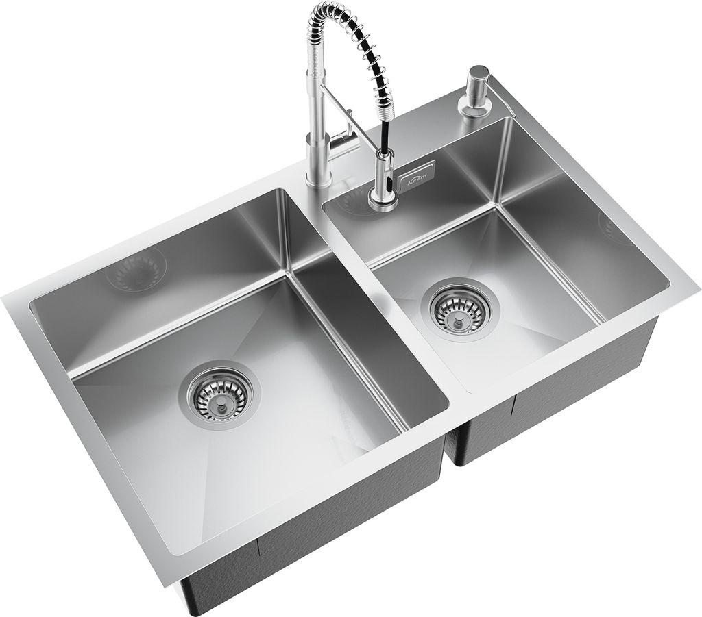 American Standard Edgewater Edelstahl-Küchenspüle – ADA-konform, 83,8 X 55,9 Cm, Doppelbecken