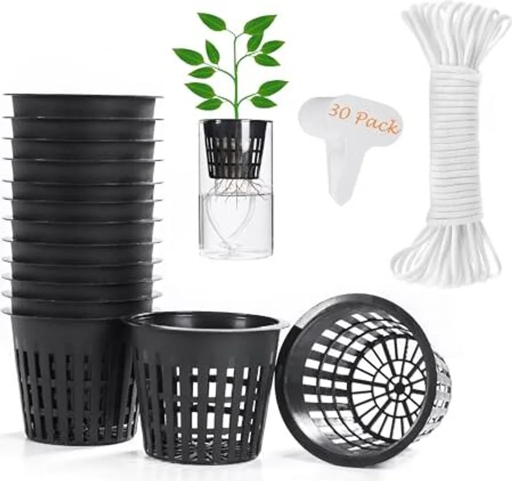Kit 30 Net Cup ORIMERC 8cm - Vasi Idroponici con Stoppino e Etichette