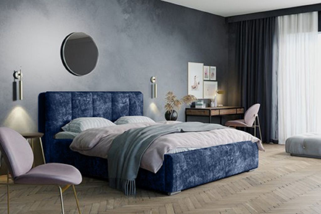 ADIDAR Matylda Polsterbett 180x200cm Doppelbett Metal-Holzrahmen, hydraulisch, Kopfteil, Bettkasten, Lattenrost für besten Schlafkomfort (Grau - E...